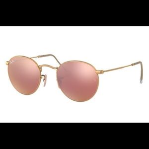 Ray Ban round pink mirror sunglasses